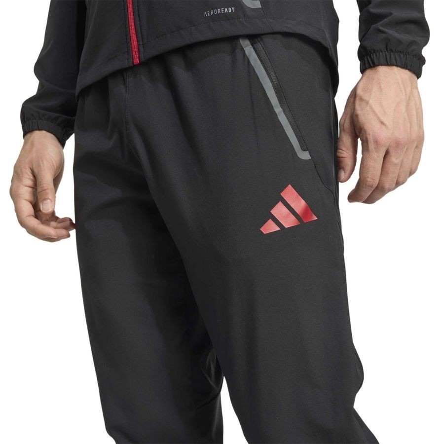 Liverpool Training Trousers Tiro 25 Competition Vis Tech Travel - Black/Strawberry Red - Men's-SoccerKits Hub | Buy Soccer Jerseys Online